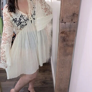 Rebellion ivory color boho dress with lace detail size XLarge